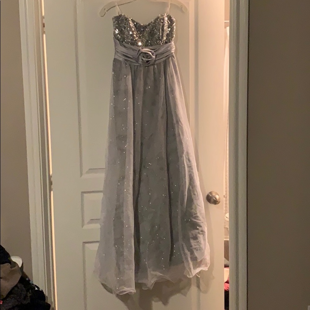 Silver prom dress